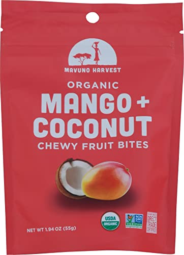  Mavuno Harvest Organic Chewy Mango & Coconut Fruit Bites for Health-Conscious Consumers - USDA Organic Snacks
| Mavuno 