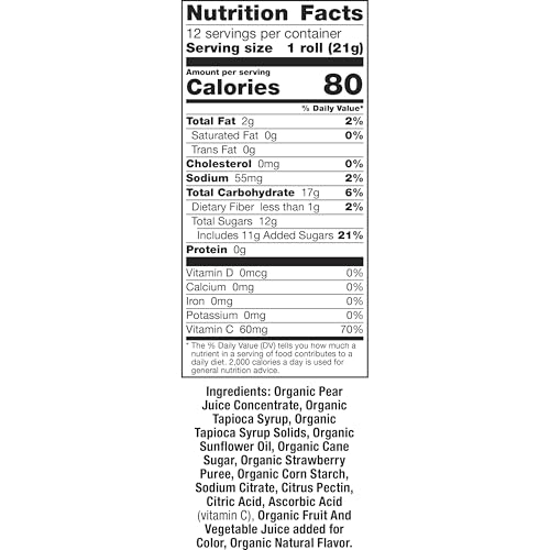 Annie's Organic Fruit Tape Swirly Strawberry and Bendy Berry Gluten Free 12 Rolls 9 oz USDA Organic for Snacking at Home