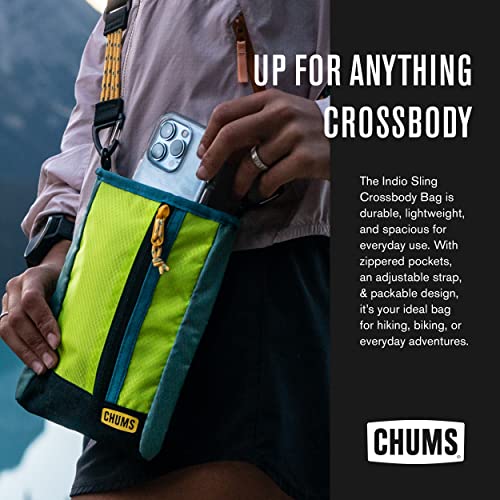 Chums Indio Sling Bag - Compact Nylon Crossbody Bag for Everyday Adventures - Lime Green/Meadow Green
Chums Indio Sling