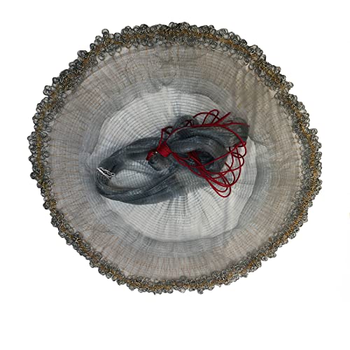 Korea Saltwater Fishing Cast Net for Expert Anglers for Bait Trap Fishing in Deep Waters - 6ft/10ft Radius, 3/8inch Mes
