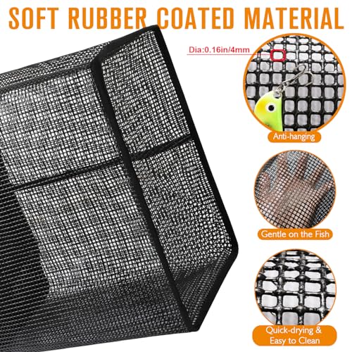 Dovesun Portable Fishing Basket for Collapsible Fish Net, Quick-Drying Rubber Coated for Fishing Bait Storage - Suitabl
