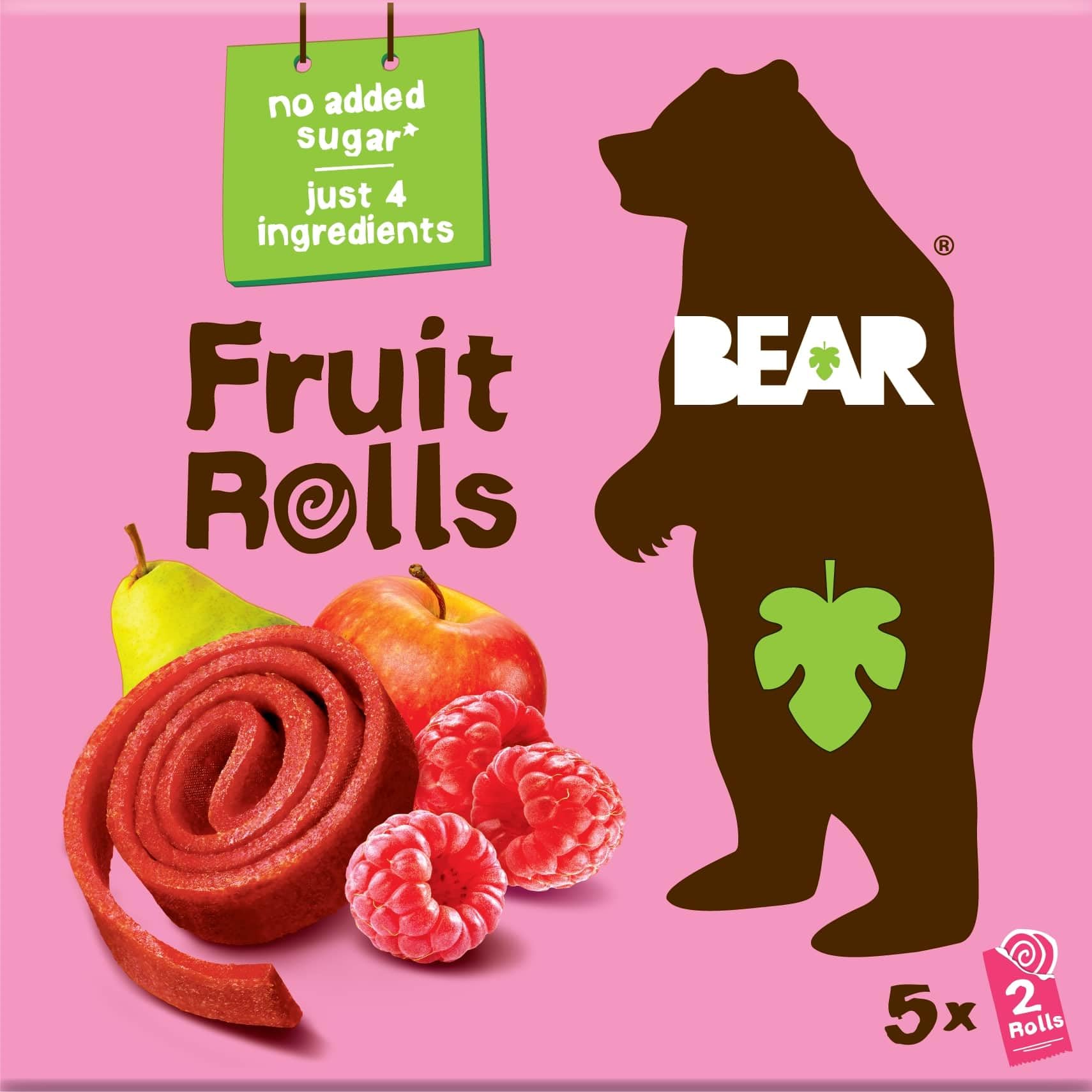 Bear Yoyo Fruit Roll Rasp Mltpk - Portable Snack for Kids and Adults | Sweet Tasting Raisin Yoyos | |5 OZ Multipack | Pe