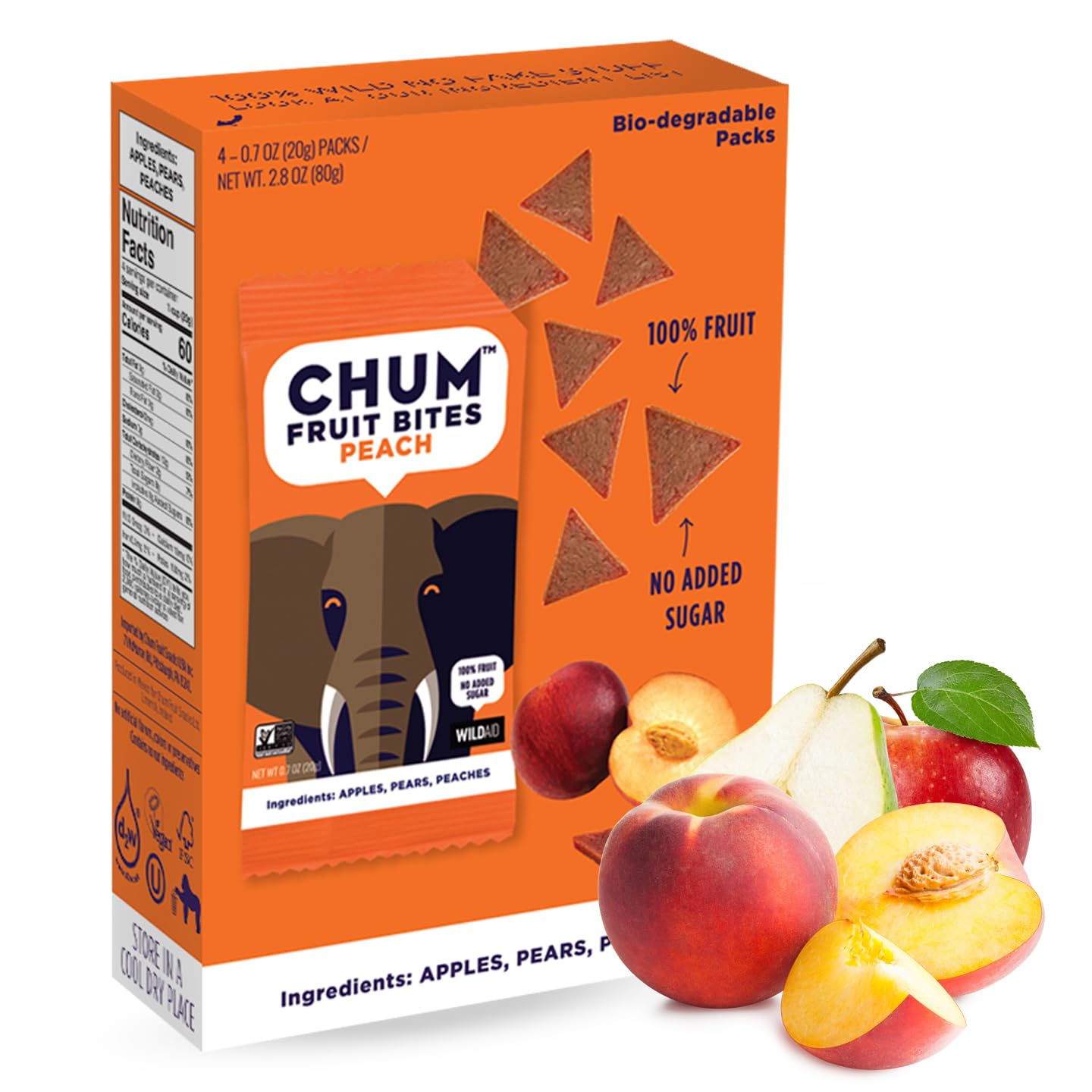 CHUM Fruit Snacks 100% Real Fruit Snacks – No Added Sugar, Nut Free, Gluten Free | Perfect Snack for Children and Adults