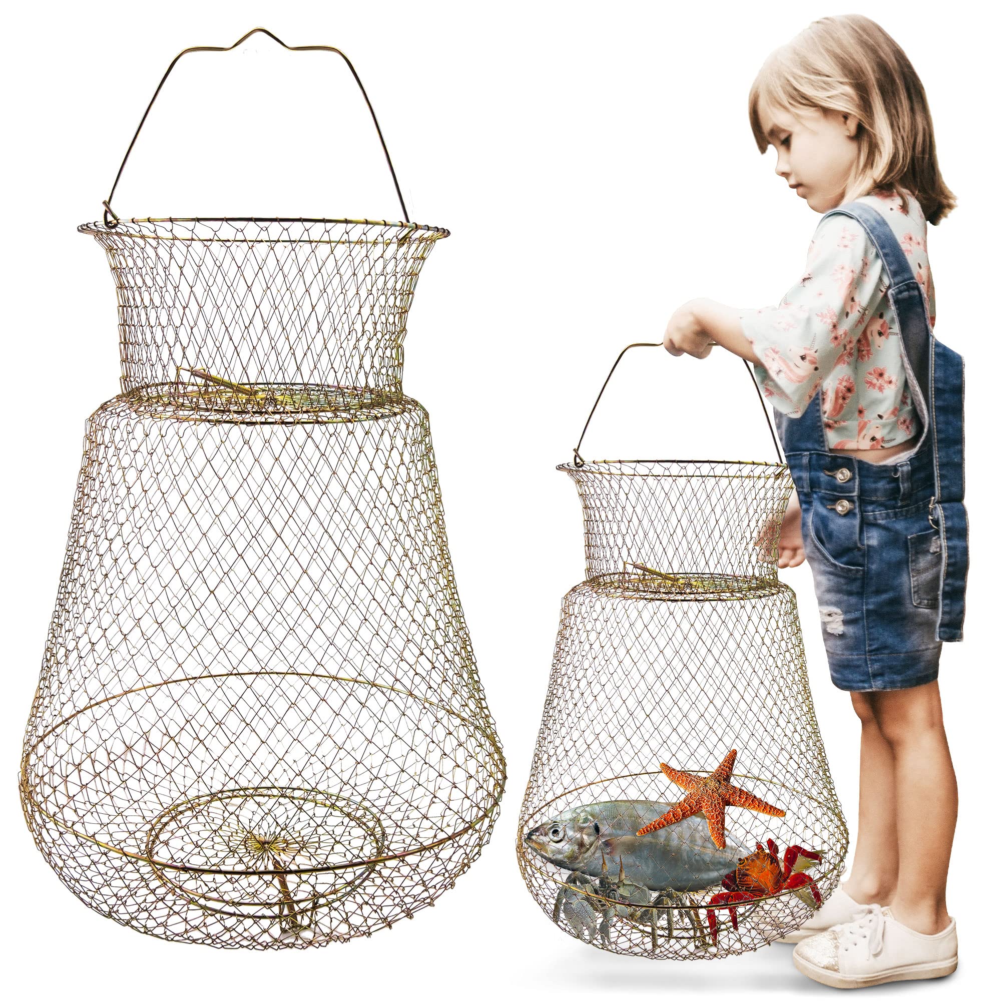 Galvanized Steel Wire Fish Baskets for Outdoor Fishing
| Portable Collapsible Wire Fish Baskets for Minnows
| Galvanize