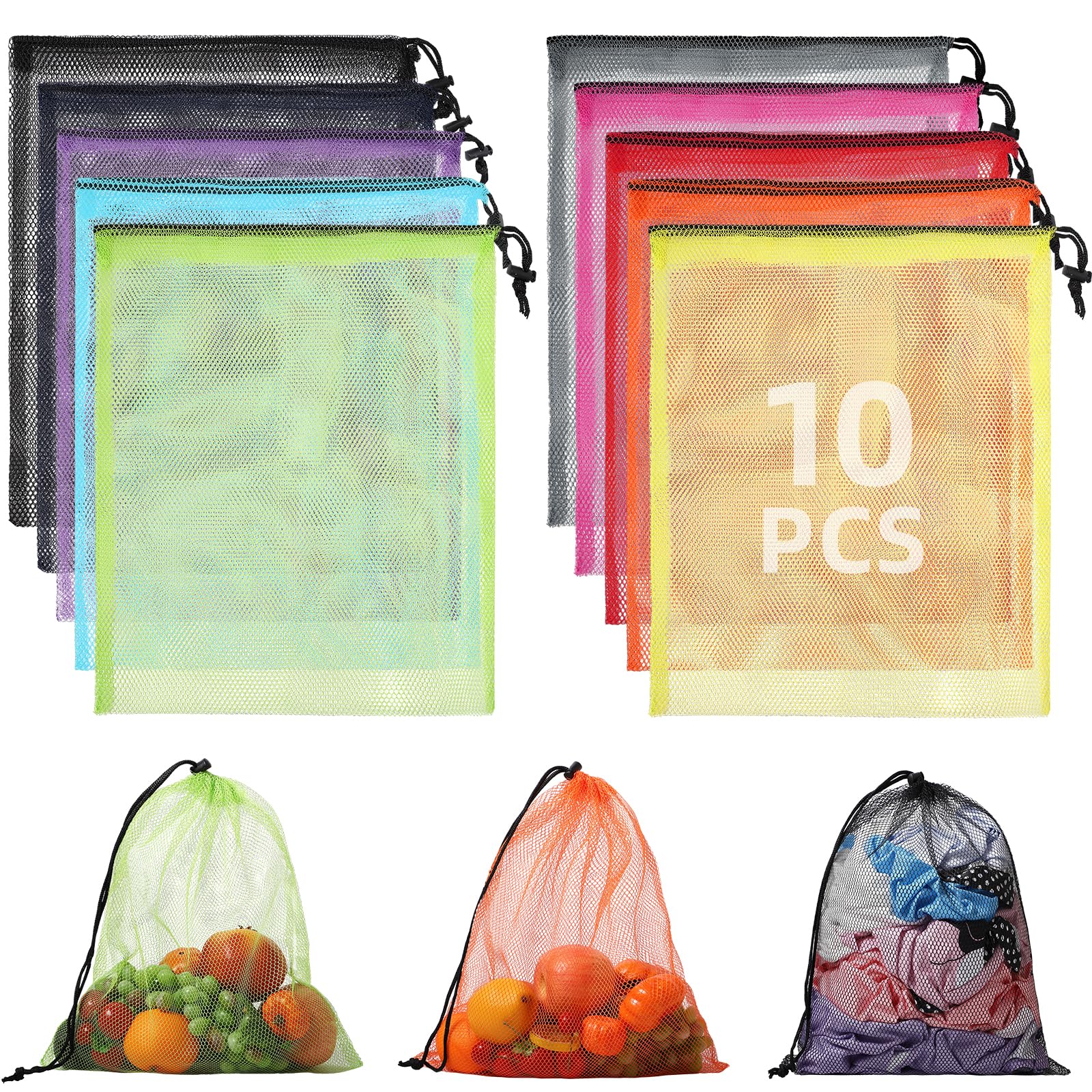 Multicolor Durable Mesh Drawstring Bag For College, Gym, Yoga  
Multicolor Nylon Mesh Laundry Bag For Travel, Beach  
Sm